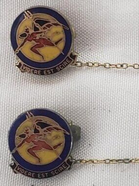 VINTAGE RARE LOT 2 US AIR FORCE 107TH FIGHTER SQUARDRON RED DEVILS TIE PINS